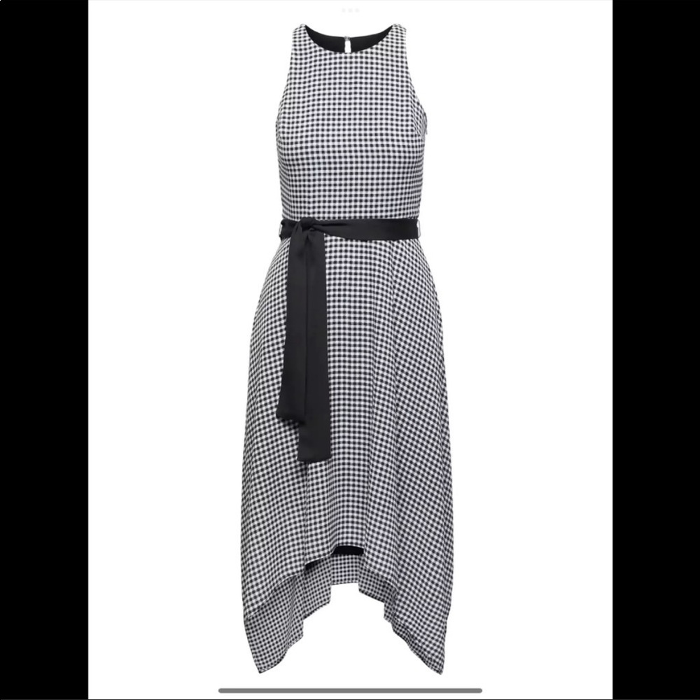 Banana Republic Gingham Black & White Asymmetrical dress
